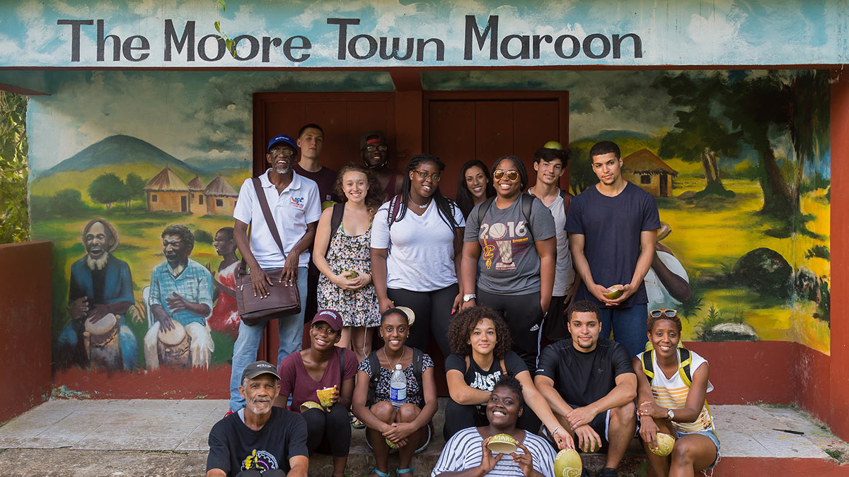 Students at school in Jamaica