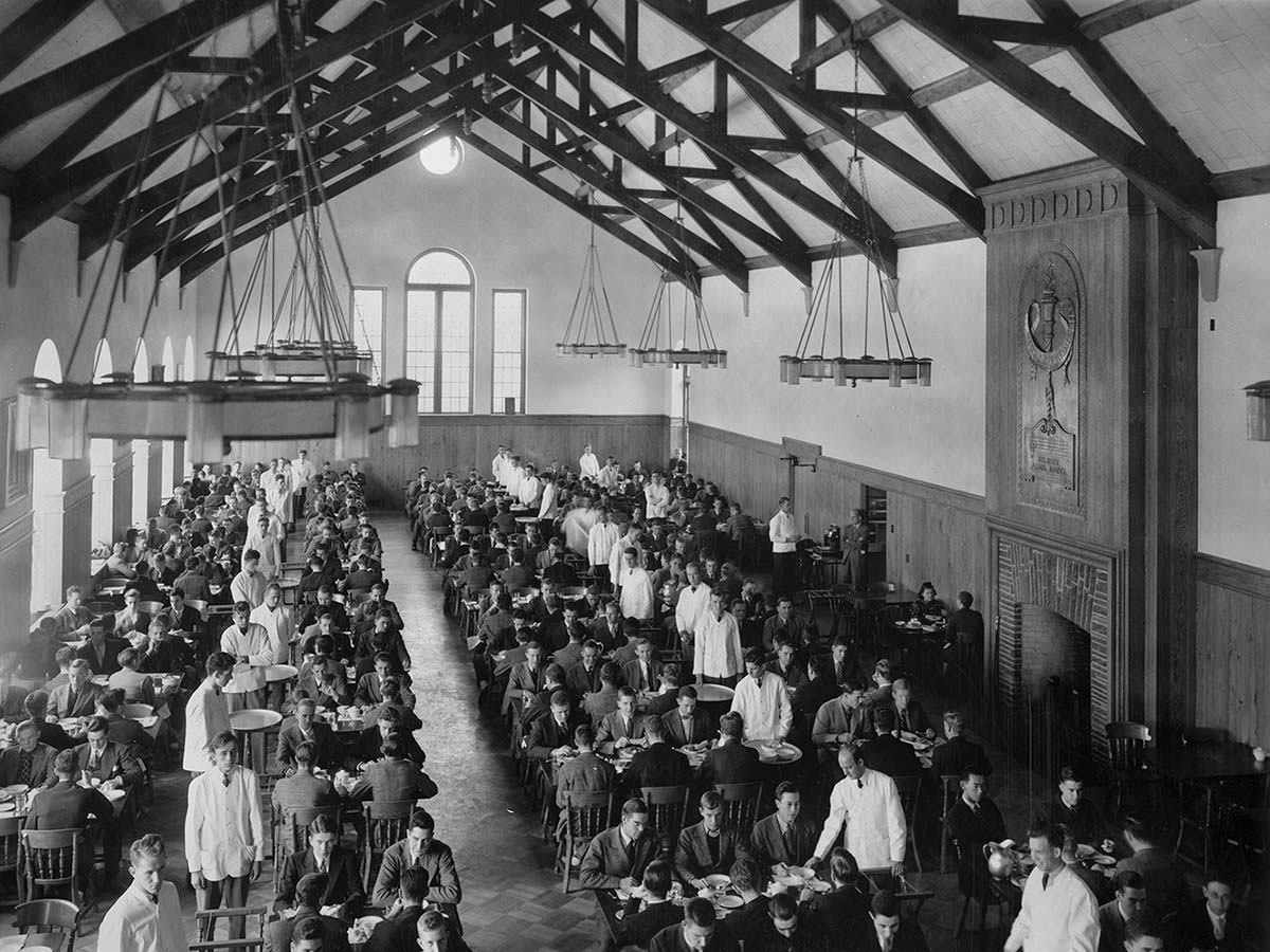 Students dine in what is today's Hall of Presidents in an archival image