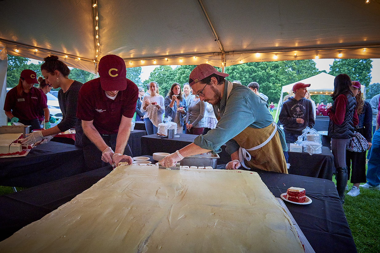 Cutting the Bicentennial "C" cake