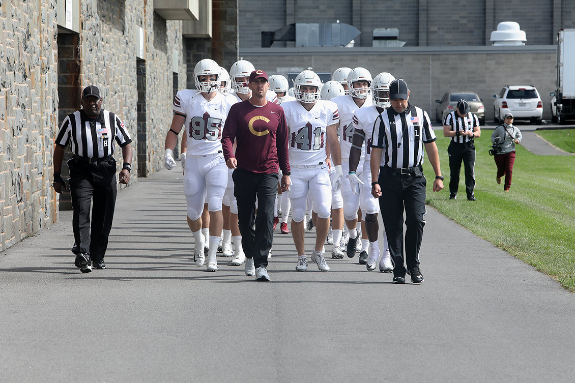 football team in bicentennial uniforms