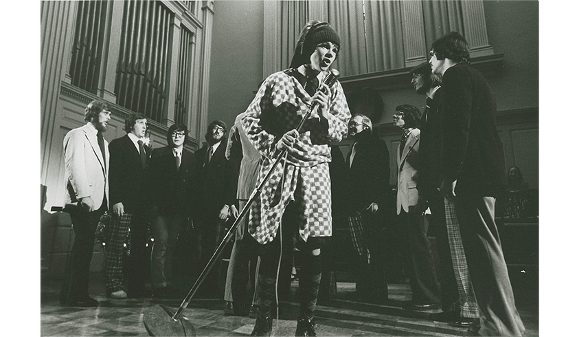 Archive photo of man singing at Christmas concert