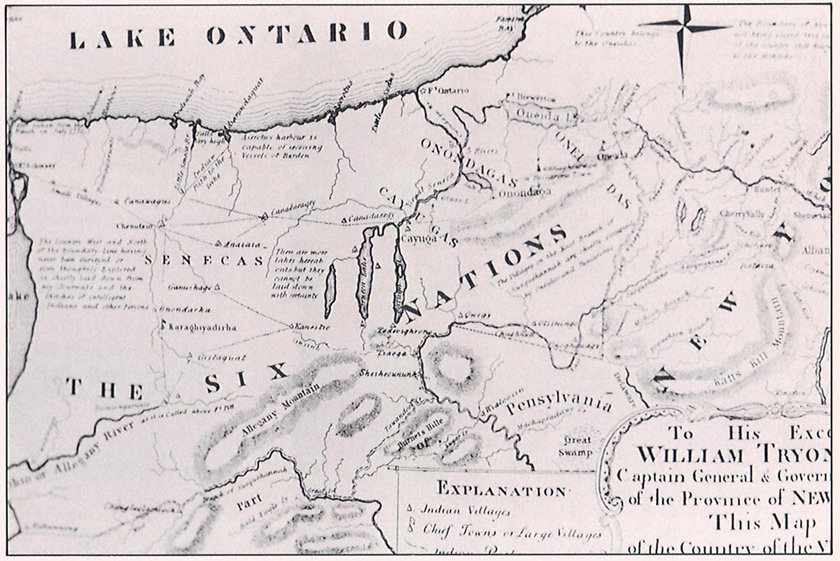 Archival map of the territory that is now Western and Central New York State