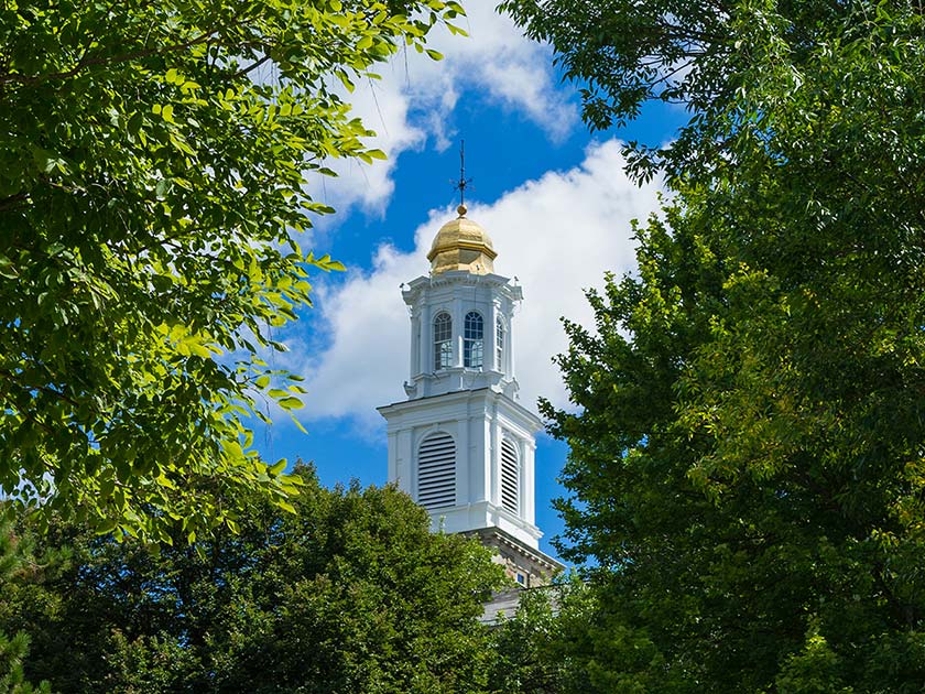 Cupola of Colgate Memorial Chapel through the trees